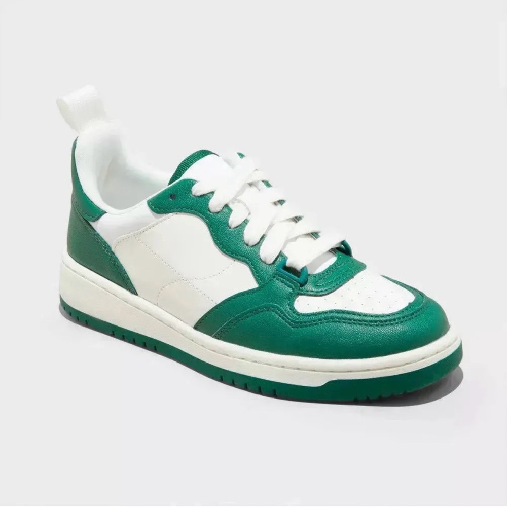 wild fable White and Green Low-Top Sneakers